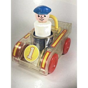 RARE Playskool Vintage 1988 Go Go Gears Race Car Vehicle Push and Go w Driver